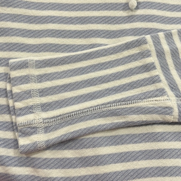 JCrew periwinkle, and white striped hoodie - Picture 5 of 9